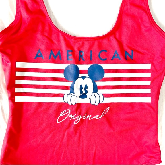 One piece red Minnie Mouse Swimsuit - Picture 4 of 7